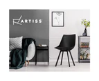 Artiss Dining Chairs Set of 2 PU Leather Plastic Metal Black