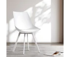 Artiss Dining Chairs Set of 2 PU Leather Plastic Metal White