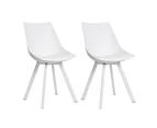 Artiss Dining Chairs Set of 2 PU Leather Plastic Metal White