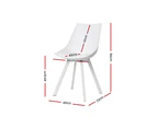 Artiss Dining Chairs Set of 2 PU Leather Plastic Metal White