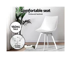 Artiss Dining Chairs Set of 2 PU Leather Plastic Metal White