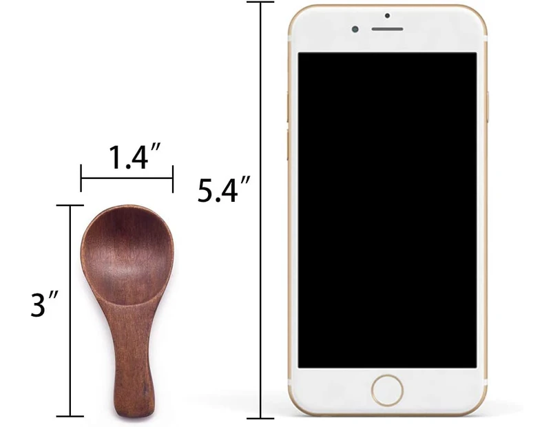 Upgrade Small Wooden Spoon, 10PCS 3 Inches Ice Cream Salt Spoon Honey Coffee T, Multi