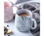 Luxury Marble Pattern Ceramic Mug Gold Plated With Handle Mugs Morning Milk Coffee Tea Cup Pink Gray Couple Gift Household 1PCS