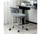 Giantex Faux Fur Home Office Chair Adjustable Height Swivel Desk Chair w/Rolling Casters Bedroom, Living Room,Grey
