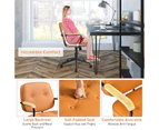 Giantex Office Chair Swivel Leisure Desk Chairs Hight Adjustable Ergonomic Computer Armchair PU Leather Seat Work Study Adult, Orange