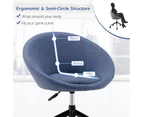 Giantex Modern Home Office Chair Sponge Cushion & Linen Fabric Adjustable Swivel Chair for Office Study Bedroom, Blue