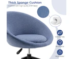 Giantex Modern Home Office Chair Sponge Cushion & Linen Fabric Adjustable Swivel Chair for Office Study Bedroom, Blue
