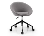 Giantex Modern Home Office Chair Sponge Cushion & Linen Fabric Adjustable Swivel Chair for Office Study Bedroom, Grey