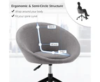 Giantex Modern Home Office Chair Sponge Cushion & Linen Fabric Adjustable Swivel Chair for Office Study Bedroom, Grey