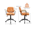Giantex Office Chair Swivel Leisure Desk Chairs Hight Adjustable Ergonomic Computer Armchair PU Leather Seat Work Study Adult, Orange
