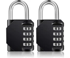 Padlock Combination Locks 2 Pieces, Locks with Number Code 4 Digits, Curtains Combination Lock Locker