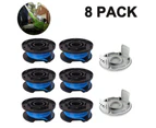 Trimmer Replacement Spool Line Include 2 Trimmer Cap Compatible Ryobi One+ AC14RL3A 18V, 24V,40V Cordless Trimmers-6 Spool + 2 Cap
