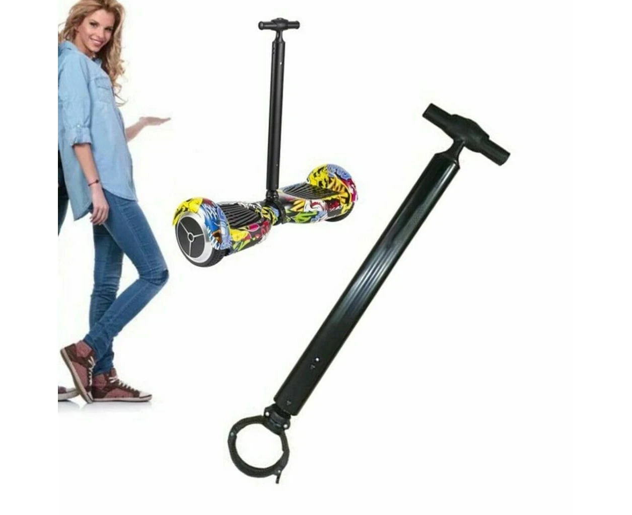 Balancing Scooter Handle,Balance Board Support Rod Aluminum Handlebar Scooter Extendable Balance Rod Mini Scooter6.5Inch