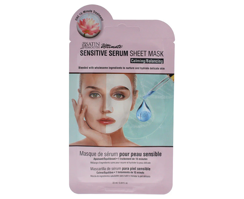 Sensitive Serum Sheet Mask by Satin Smooth for Unisex - 0.84 oz Mask