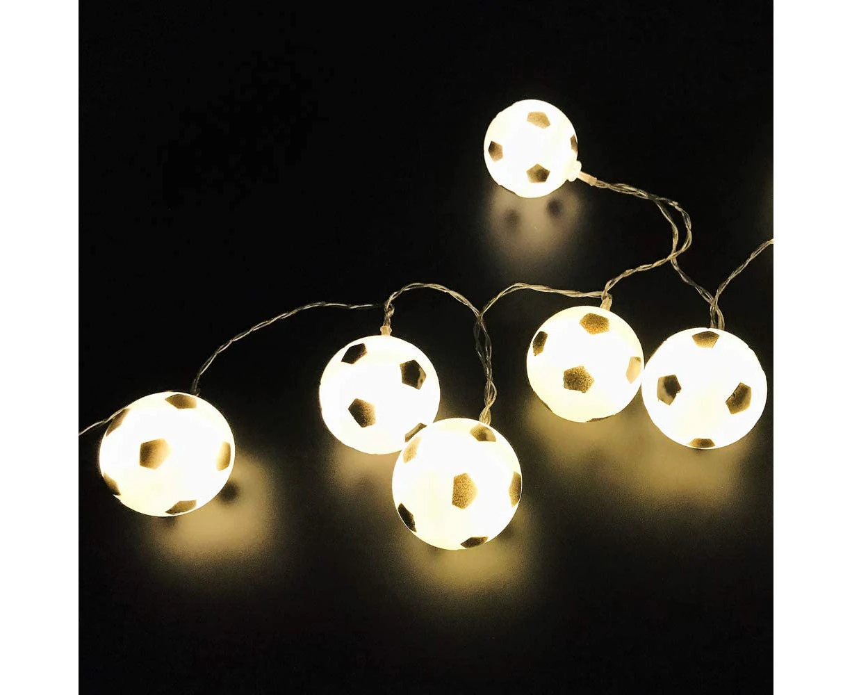 3 M / 9.8 Ft 20 Lights Battery Powered Football Soccer Shape LED String Lights for Indoor/Outdoo Home Party Children Kids Bedroom Decoration War-1.5M/5  FT