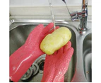 Pair Potato Peeler Gloves Anti-Slip Vegetable Processing Tool Peeling Gloves Utility Kitchen Gadget (Rosy M)