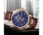 Watches Mens  LIGE Top Brand Luxury Casual Leather Quartz Men's Watch Business Clock Male Sport Waterproof Date Chronograph - Rose gold black