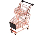 Mini Metal Shopping Cart Supermarket Handcart Trolley, Table Office Novelty Decoration, Creative Storage Tools