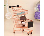Mini Metal Shopping Cart Supermarket Handcart Trolley, Table Office Novelty Decoration, Creative Storage Tools