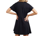 All About Eve Women's Linen Blend Mini Dress - Black