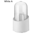 Makeup Brush Holder Dust-proof Rotating Plastic Lipstick Eyebrow Pencil Brush Container Vanity Supplies  White A