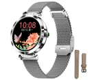New Ladies Smart Watch Fashion Women Heart Rate Health Tracker IP68 Waterproof Music Smartwatch Clock For Xiaomi Huawei ios - Silver net