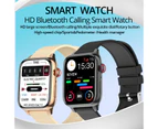 New G16 Bluetooth Call Smart Watch Men Fitness Tracker Rotary Button Passcode Lock Screen Waterproof Smartwatch women+Box - Mesh belt gold