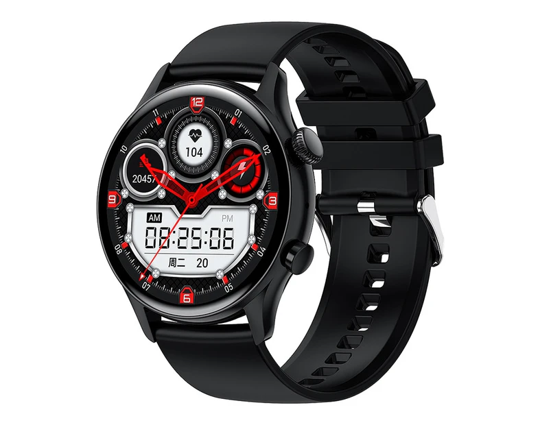 New NFC Bluetooth Call Smart Watch Men Women 1.36Inch AMOLED HD 390*390 Pixel Sports Waterproof Man Smartwatch For Android - Black