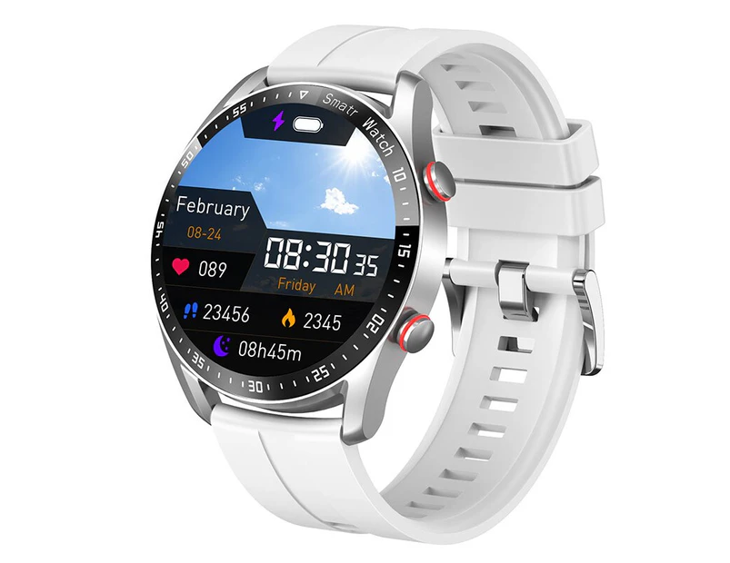 New HW20 Bluetooth Call Smart Watch Custom Watch Face Fitness Tracker ECG+PPG Sport Waterproof Smartwatch For Android ios - Silver
