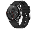 New Men Bluetooth Call Smartwatch Women Man ECG+PPG color Touch Screen Sports Waterproof Music Smart Watch For Android IOS - Black silicone belt