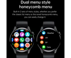 New For HUAWEI Bluetooth Call Smartwatch Men Play Music 240*240 HD Waterproof  Fitness  Sport Smart Watch For Android IOS - Black silicone belt