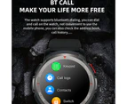 New Men Smart Watch NFC Access Control system 1.32 inch AMOLED 360*360 pixels Bluetooth Call Sports Waterproof Smartwatch - Black silicone belt