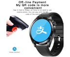 New NFC Bluetooth Call Smart Watch Men 1.32&quot; 360*360HD Pixel Display Screen Sport Fitness Tracker Waterproof Men Smartwatch - Black silicone