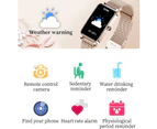 New IP68 Waterproof Smart Watch Women Lovely Bracelet Rate Monitor Sleep Monitoring Ultra-thin Smartwatch For IOS Android - Golden mesh belt