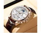New LIGE Men Watches Fashion Casual Leather Sport Wrist Watch Men Top Brand Luxury Waterproof Chronograph Male Date Clock - All black