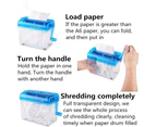Portable Mini Manual Paper Shredder for Home Use，with Portable Handle