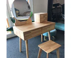 Lily Rubberwood Dressing Table/Solid Timber Vanity Set/Bedroom Dresser/Minimal Assembly