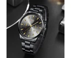 Fashion Mens Watches for Men Sports Stainless Steel Quartz Wristwatch Calendar Luminous Clock Man Business Casual Leather Watch - Leather Blue Gold