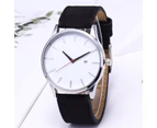 Fashion Large Dial  Quartz Men Watch Leather Business Casual Sport Watches Male Clock Wristwatch Relogio Masculino men watches - White black