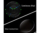 Fashion Mens Watch Stainless Steel Mesh Band Luminous Watches Quartz Wrist Watch Men Business Simple Clock relogio masculino - Leather Black White