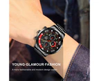 Fashion Mens Business Watches Luxury Men Stainless Steel Quartz Wrist Watch Calendar Luminous Clock Man Casual Leather Watch - Leather Black Gold