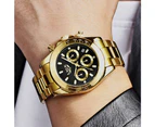 LIGE Military Sport Mens Watches Top Brand Luxury Gold Quartz Watch For Men Stainless Steel Waterproof Clock Men's Watch - Silver black