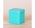 Storage Bin with Lid Dustproof Iron Mini Sturdy Loose Tea Bucket Household Supplies Lake Blue