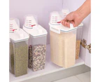 3L Grain Bin Easy to Carry Space-saving PP Portable Sealed Rice Storage Container for Kitchen Transparent