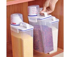 3L Grain Bin Easy to Carry Space-saving PP Portable Sealed Rice Storage Container for Kitchen Transparent