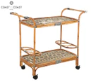 Coast to Coast Home Alfred Rattan Drink Trolley - Natural