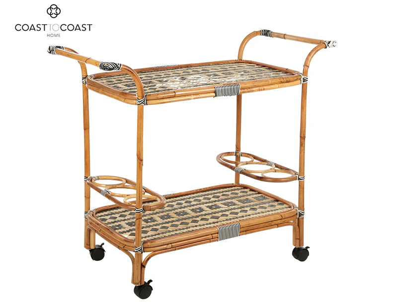 Coast to Coast Home Alfred Rattan Drink Trolley - Natural