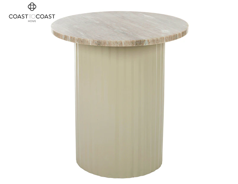 Coast to Coast Home Aren Marble Side Table - Beige