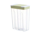 Home 4-Compartment Grain Storage Tank Box Transparent Sealed Cereal Container Green