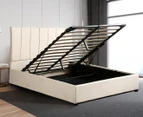 Milano Decor Vaucluse Gas Lift Bed Frame w/ Bedhead - Cream